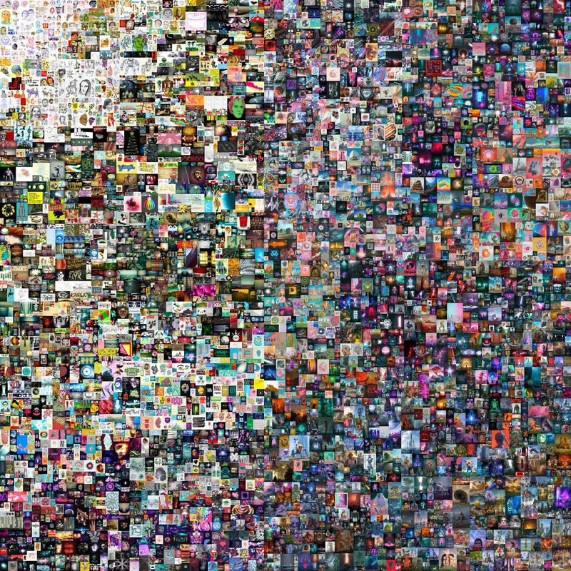 Everydays: De första 5 000 dagarna, av en artist som heter Beeple, består av 5 000 individuella digitala bilder sammanfogade som Beeple skapat - en varje dag - sedan maj 2007.