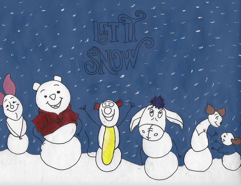 北側のフォンスチューベンメトロポリタンサイエンスセンターの新入生、アンジュマリーN.、15歳による雪の生き物としてのプーベアとその仲間たち。