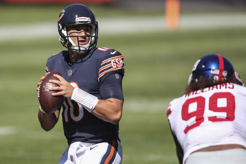 Mitch Trubisky s hodnocením 92,7 pasažérů je na 17. místě v NFL během prvních dvou týdnů.