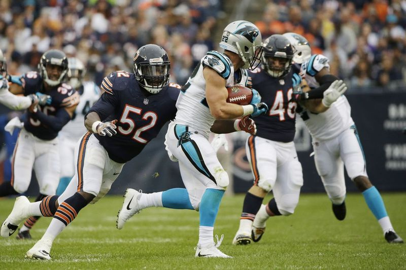 Linebacker Christian Jones (52, 2017. aastal jälitas Panthersi tagamängijat Christian McCaffreyt) alustas aastatel 2014–2017 Bearsi eest 31 mängu.