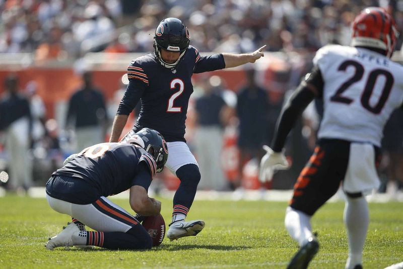 Bears kicker Cairo Santos (2) je v tej sezoni dosegel 7-od-7 zadetkov iz igre in 9-od-9 PAT.