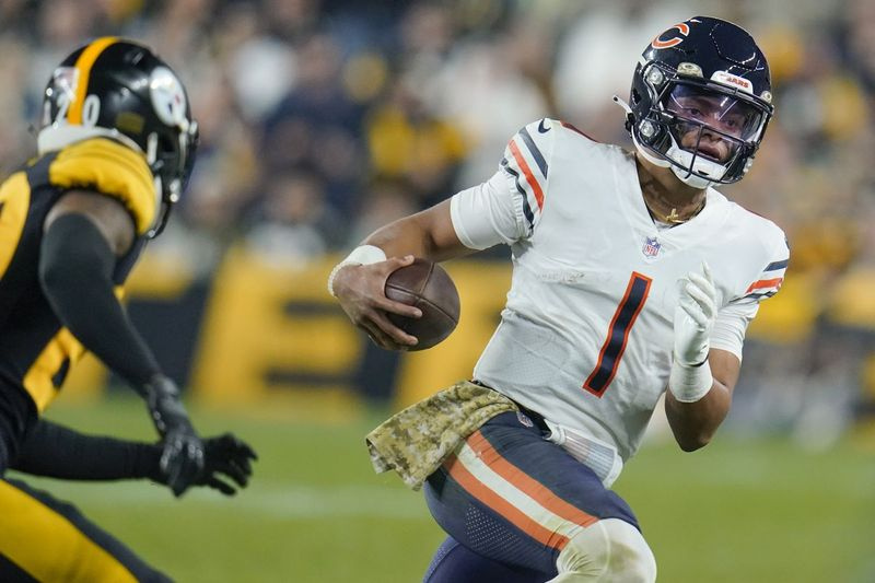 Justin Fields hizo su séptima apertura en su carrera en el juego de los Steelers.