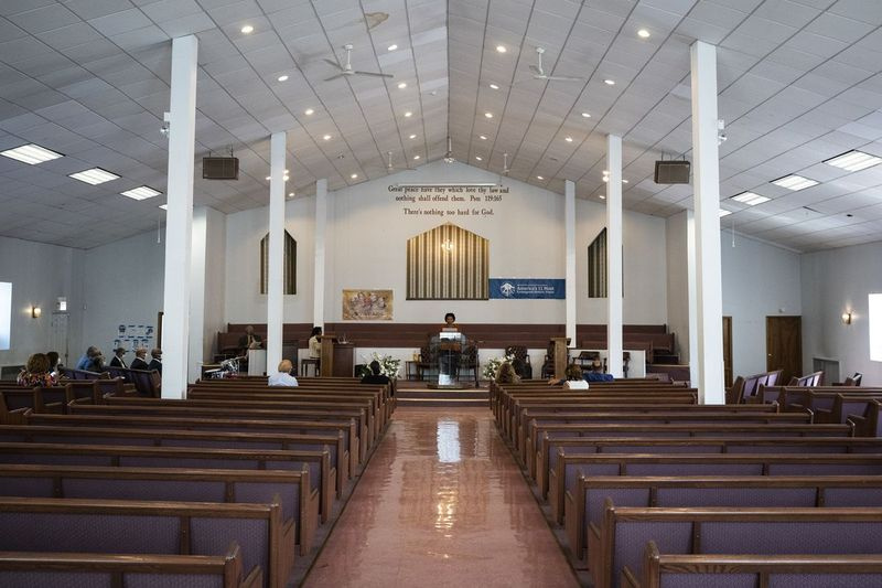 Inside Roberts Temple Church of God in Christ, 4021 S. State St. Bronzeville