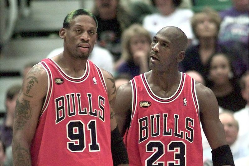 Dennis Rodman et Michael Jordan
