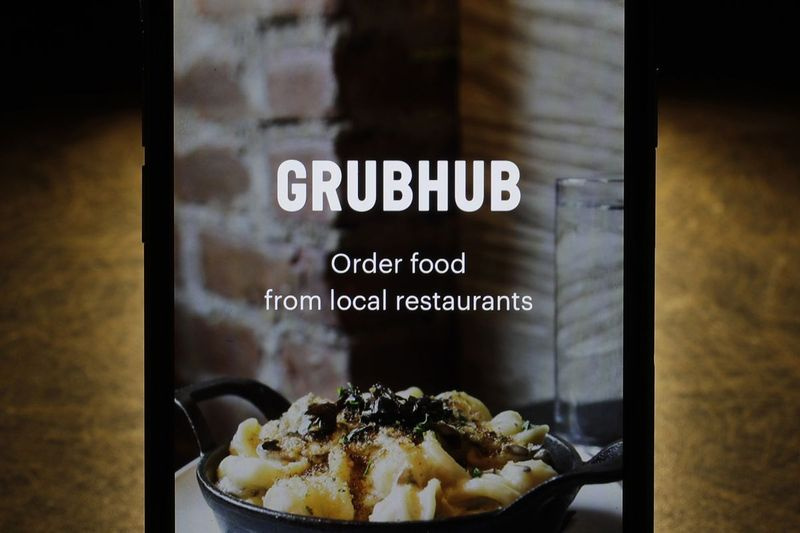 la aplicación Grubhub en un iPhone