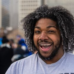 Essex Davison sagte, der Polar Bear Plunge am Samstag sei entweder sein 13. oder 14. gewesen. | Tyler LaRiviere/Sun-Times
