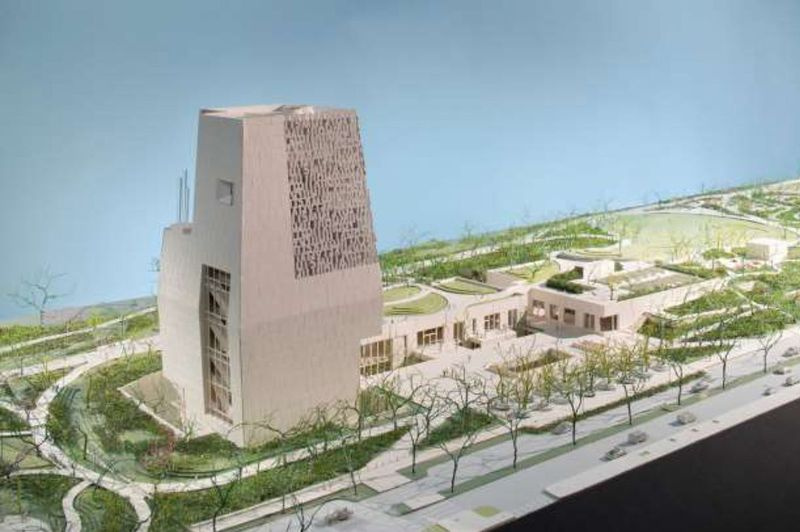 En återgivning av den nuvarande designen av Obama Presidential Center i Jackson Park. | Obama Foundation