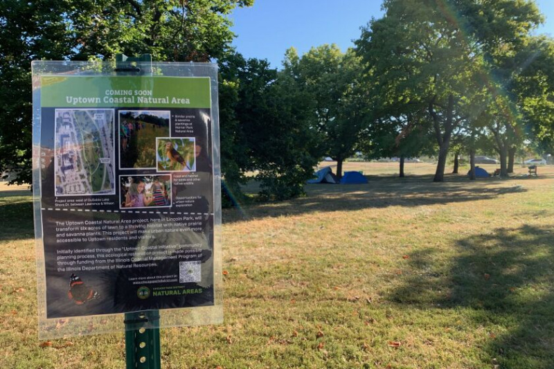  Chicago pargi piirkonna silt teabega Uptowni ranniku uue looduspiirkonna kohta.