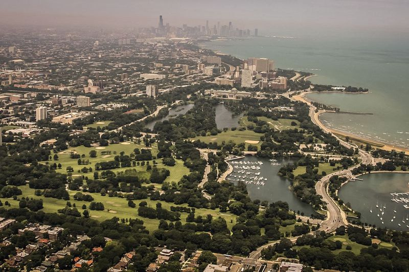 Vista aérea del Parque Jackson, sitio elegido del Centro Presidencial Obama.