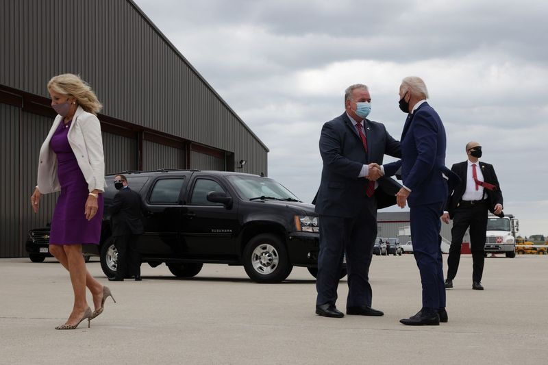 Democratische presidentskandidaat Joe Biden bezoekt Kenosha, Wisconsin na schietpartij door politie Jacob Blake