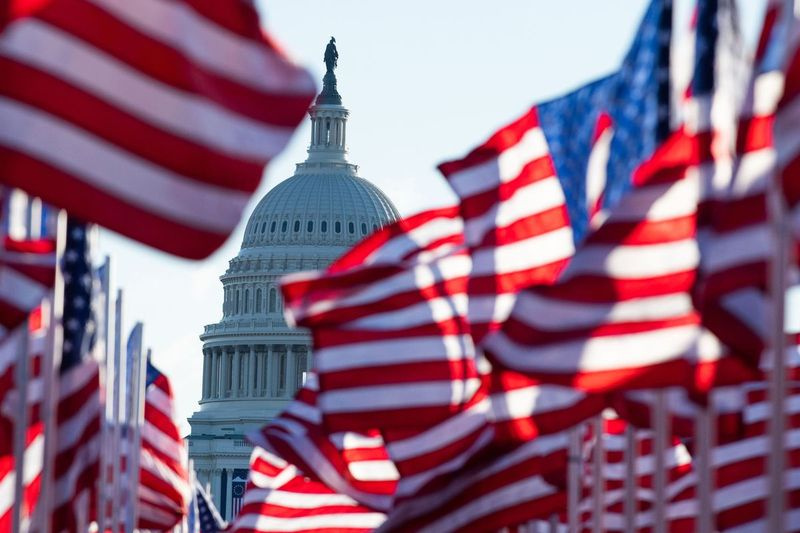 Des drapeaux américains, représentant ceux qui n