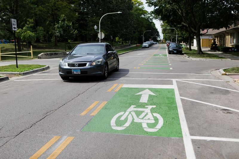 En cykelbana norr om Riis-parken i kvarteret Belmont Craigin syns på det här fotot, torsdag eftermiddag.