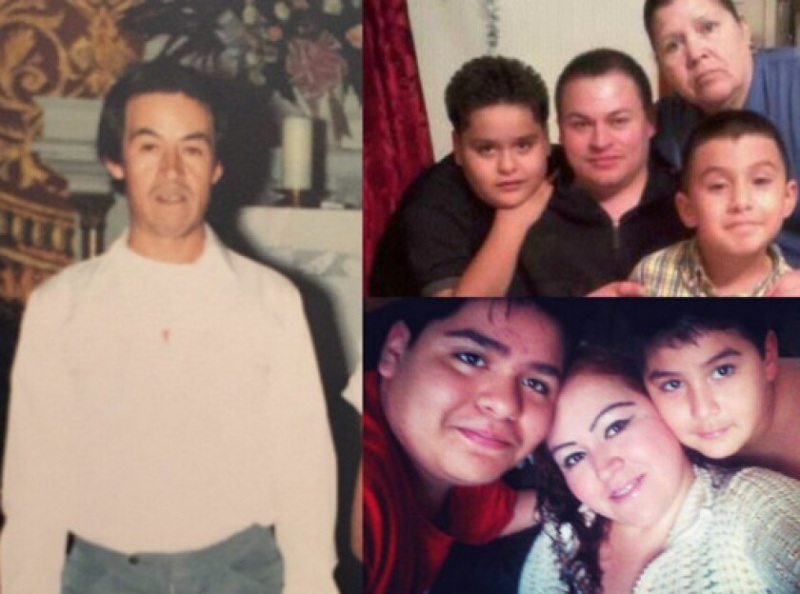   Photo de gauche : Noe Martinez Sr. En haut à droite : Leonardo Cruz (à gauche), Noe Martinez Jr., Rosaura Martinez, Alexis Cruz. En bas à droite : Leonardo Cruz (à gauche), Maria Herminia Martinez, Alexis Cruz.