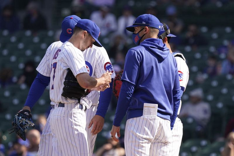 Zach Davies des Cubs reçoit la visite de l