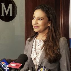 Erika Harold spricht im September in Chicago mit dem City Club of Chicago. (AP-Datei Foto von Sophia Tareen)