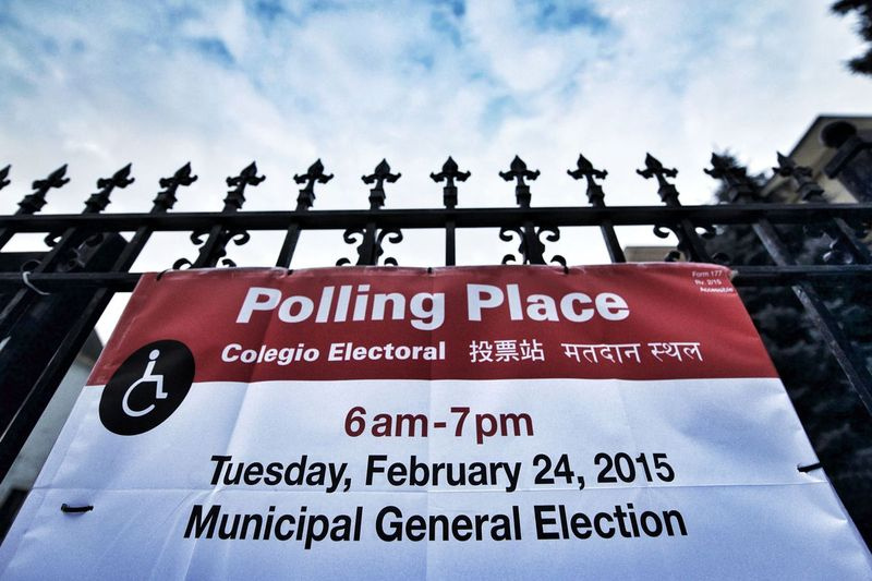 Um local de votação no 47º distrito em 2015.
