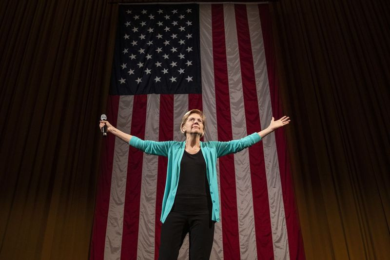 Candidata presidencial Elizabeth Warren em 2019. Foto do arquivo.
