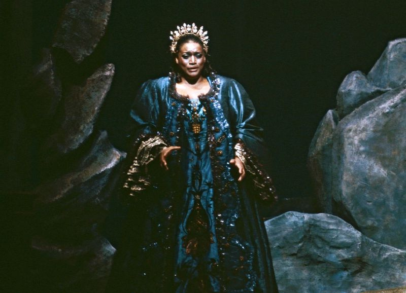 Această imagine publicată de Metropolitan Opera o arată pe Jessye Norman în rolul principal din Ariadne auf Naxos de Strauss, la New York în 1984.