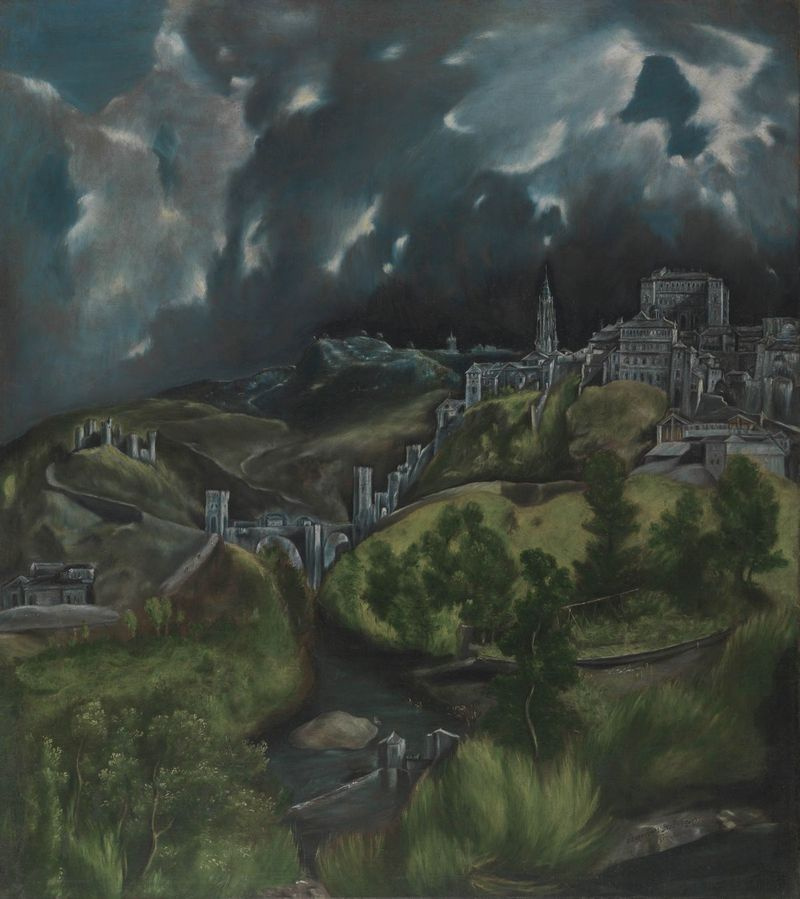 El Greco (Domenikos Theotokopoulos). Vue de Tolède, vers 1598-1599. Le Metropolitan Museum of Art, New York, Collection H. O. Havemeyer.