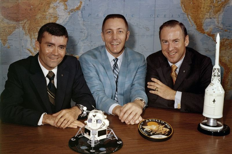 Sur cette photo du 10 avril 1970, les astronautes d