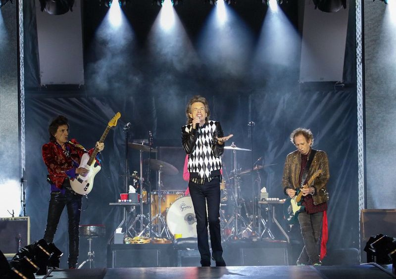 Ron Wood (vasakult), Mick Jagger ja Keith Richards Rolling Stonesist esinevad Soldier Fieldis 21. juunil 2019. Bänd alustas oma No Filter tuuriga Soldier Fieldis, kus Jagger naasis esinemise juurde pärast südameoperatsiooni varem sel aastal. y