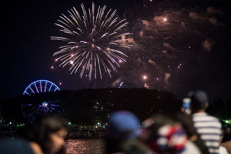 Fyrværkeri nær Navy Pier den 4. juli 2017.