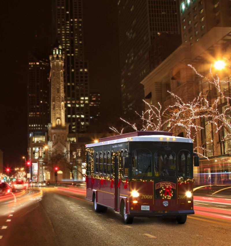 The Holiday Lights Trolley Tour |Med tillstånd av Chicago Trolley & Double Decker Co