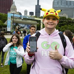 Griffin Kilstrom kom fra Arizona for å delta på 2019 Pokémon Go Fest, Grant Park, torsdag 13. juni 2019.