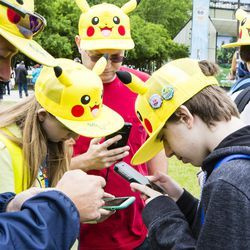Pokémon-trenere fra Arizona på 2019 Pokémon Go Fest, Grant Park, torsdag 13. juni 2019.