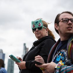 Nikole Wobbe og Neko Lueke kom fra Kansas City for å delta på Pokémon Go Fest 2019 i Grant Park, torsdag 13. juni 2019.
