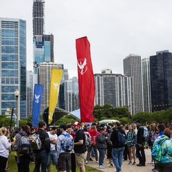 2019 Pokémon Go Fest starter i Grant Park, torsdag 13. juni 2019.