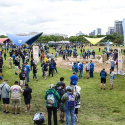 2019 Pokémon Go Fest starter i Grant Park, torsdag 13. juni 2019.