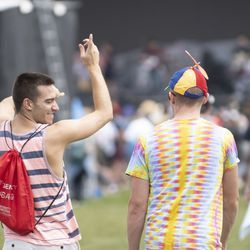 Festivalbesökare dansar på Pitchfork Music Festival. | Colin Boyle/Sun-Times