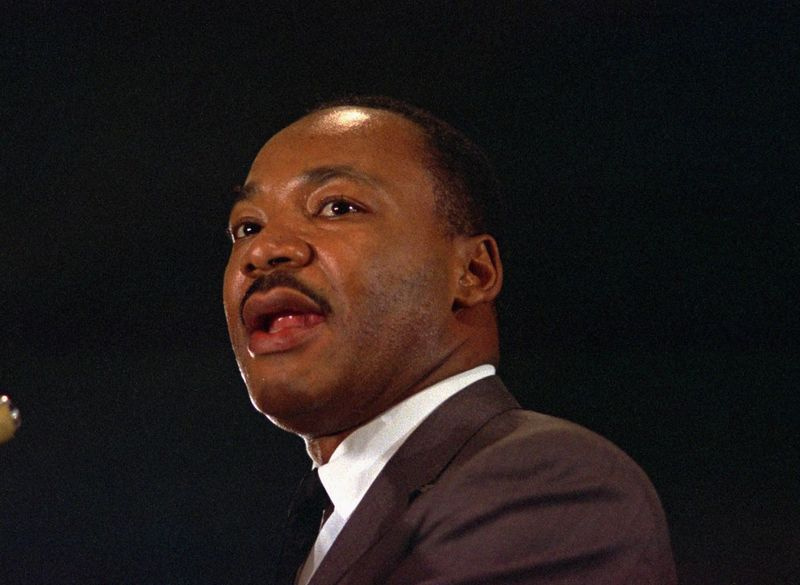 Dominee Martin Luther King Jr. in 1967, het jaar voordat hij werd doodgeschoten.
