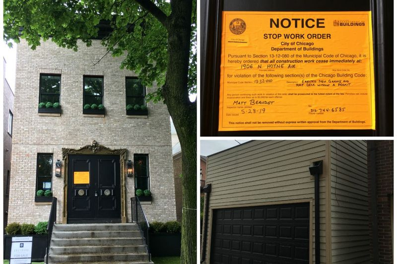 Čikagos miestas išleido įsakymą sustabdyti darbą šiame name adresu 1906 N. Hoyne Ave., kuris buvo rodomas Windy City Rehab. Įsakyme rašoma, kad plėtotojai neturėjo leidimų statyti garažą.