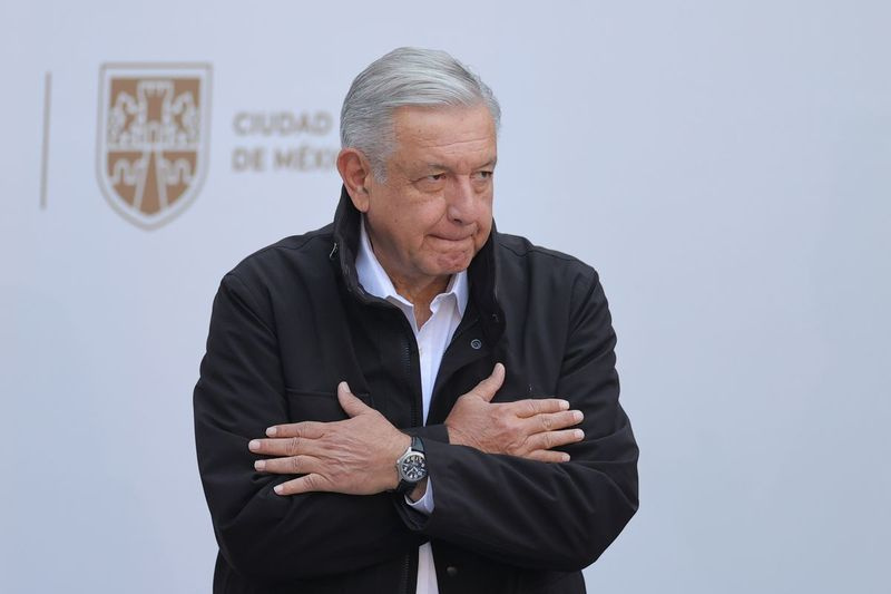 Meksikos prezidentas Andrésas Manuelis Lópezas Obradoras per klausymus dėl dingusių piliečių.