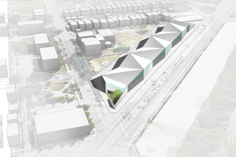   Der XChange wird einen ganzen Häuserblock in Greater Grand Crossing im Block 7300 der South Chicago Avenue einnehmen.