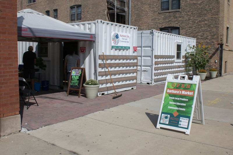 Barbara’s Market na Nurture Life Farm and Community Hub, ktorý rodinám ponúkne ukážky zdravého varenia a pop-up farmárske trhy. | Brian Rich/Sun-Times