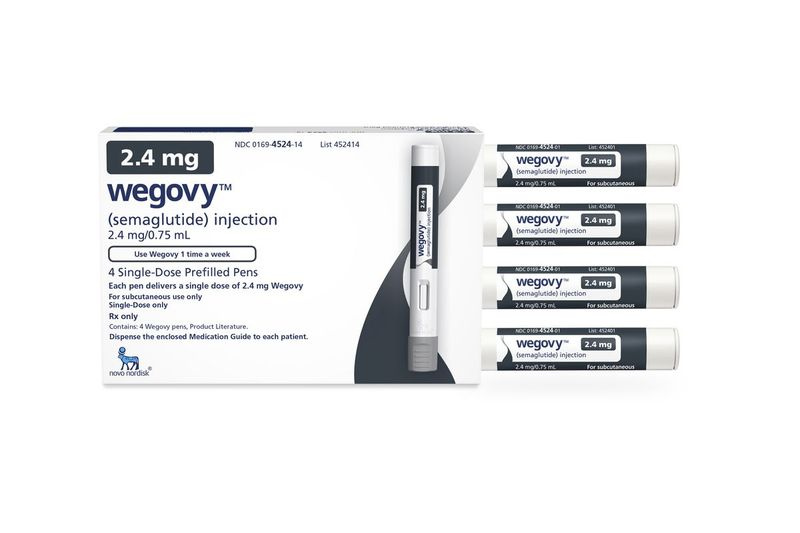 Canetas de injeção para o Wegovy. Na sexta-feira, a Food and Drug Administration (FDA) disse que essa nova versão do popular remédio para diabetes poderia ser vendida como uma droga para emagrecer.