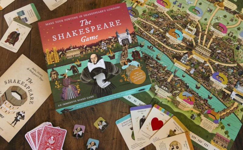   Cette photo montre le jeu de Shakespeare. Les jeux de société font partie des nombreux divertissements pour adultes qui font d'excellents cadeaux de vacances.