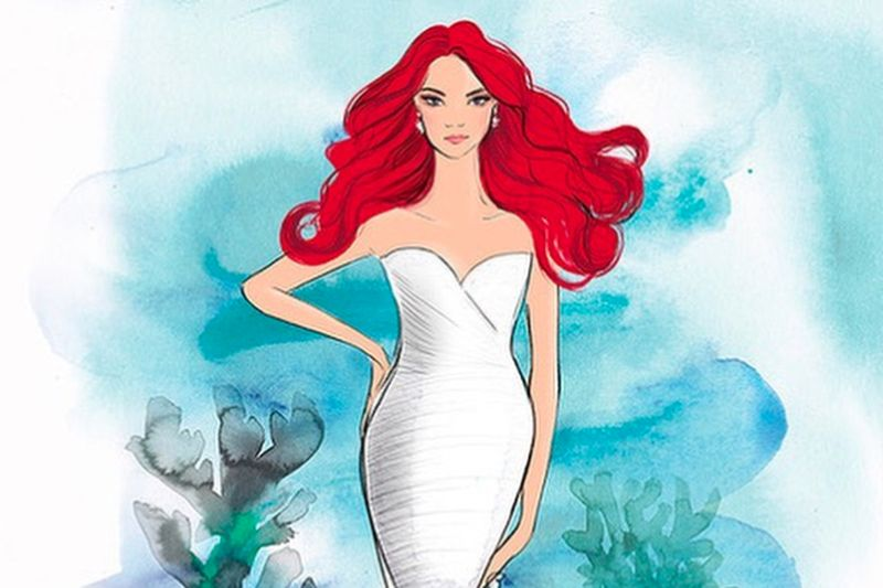 Disney Fairy Tale Weddings-kollektionen vil indeholde 16 forskellige designs, der er inspireret af Disney-prinsesser, inklusive Ariel (billedet), Aurora, Belle, Jasmine, Askepot, Pocahontas, Rapunzel, Tiana og Snehvide.