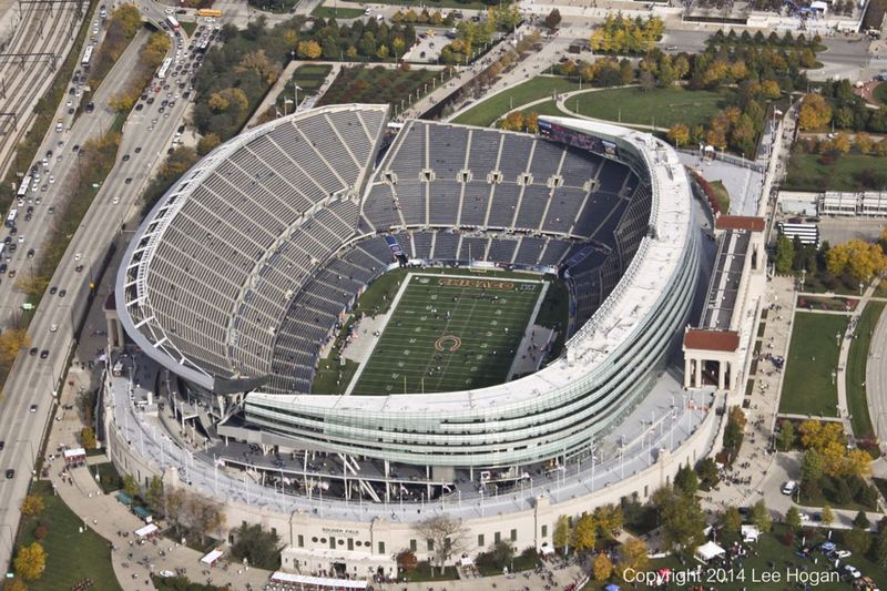 Vista aérea de Soldier Field Domingo, 19 de octubre de 2014.