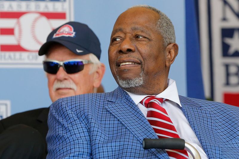 Hank Aaron v roce 2018 jako ceremoniál uvedení do Baseballové síně slávy v Cooperstownu v New Yorku.