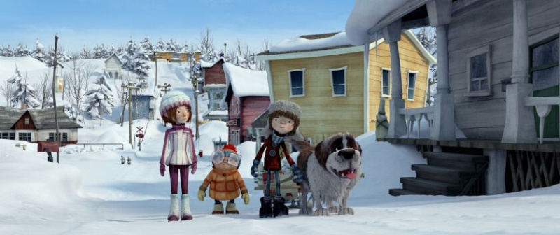   ソフィー（左から）、フランキー、ピアースとクレオの「Snowtime!」