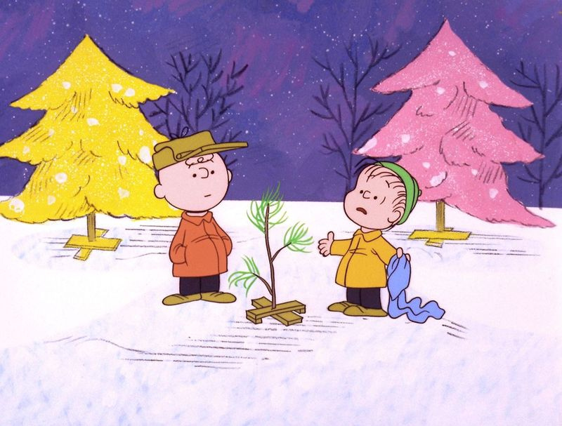 Charlie Brown e Linus aparecem em uma cena de A Charlie Brown Christmas.