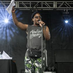 Åbn Mike Eagle på første dag af Pitchfork Music Festival. | Ashlee Rezin/Sun-Times