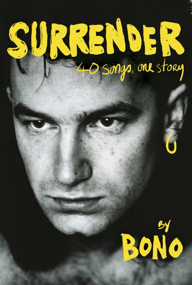  Dette coverbillede udgivet af Knopf viser 'Surrender: 40 Songs, One Story' af Bono.
