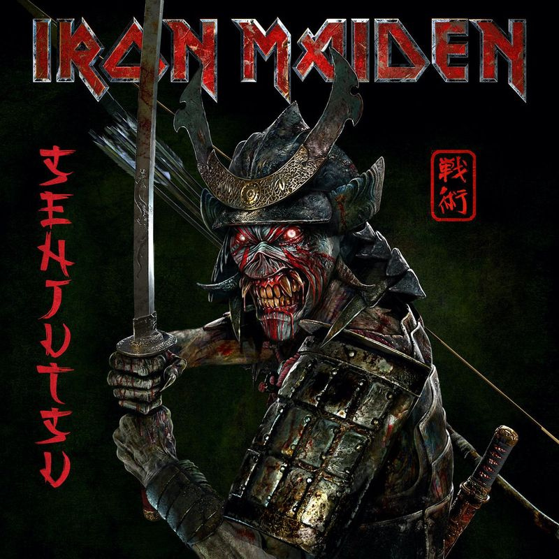Tento titulný obrázok vydaný BMG/Parlophone Records ukazuje Senjutsu, vydanie od Iron Maiden.