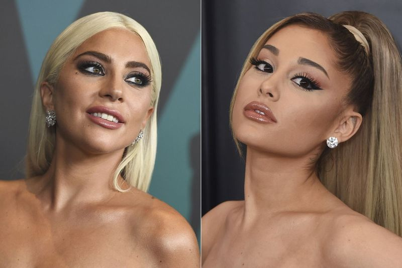 Lady Gaga (til venstre) og Ariana Grande fikk hver ni MTV VMA-prisnominasjoner.