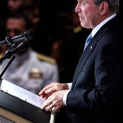 USA endine president George W. Bush kõneleb 1. septembril 2018 USA senaatori John McCaini mälestusteenistuse ajal Washingtoni rahvuskatedraalis Washingtonis. (Foto SAUL LOEB / AFP)SAUL LOEB/AFP/Getty Images ORG XMIT : Mälestusmärk